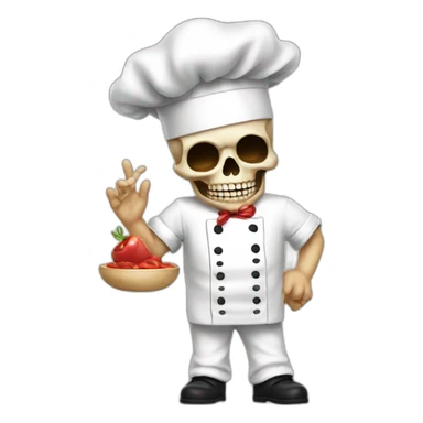 Skull Chef Kiss with Italian hand sticker