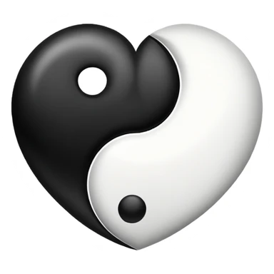 heart shaped yin-yang black and white sticker