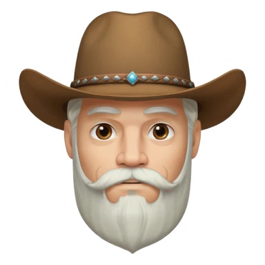 muscular tattooed on face and mustached cowboy long white hair and beard  sticker
