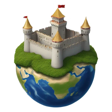 Royal Castle floating above section of planet Earth sticker