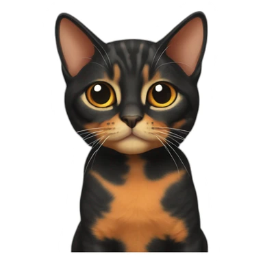 Black orange turtle mix strict cat sticker