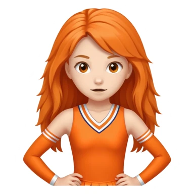 - Nữ
- 15 tuổi
- Da trắng
- Tóc dài
- Lập dị, khó gần
- Mặc áo cổ vũ cam
 sticker