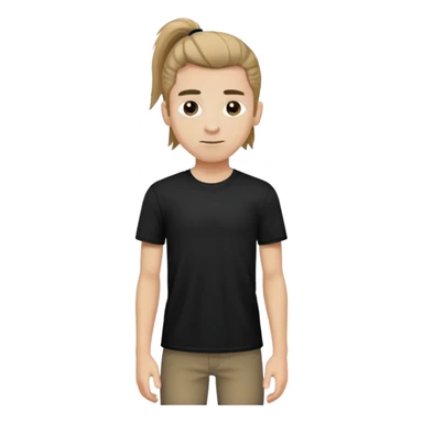 پسر مو بلند لاغر و قد بلند که موهاشو دم اسبی بسته روی تیشرت مشکیش زده باشه adrian sticker