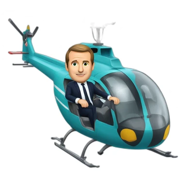 Macron qui fait dodo dans un hélicoptère sticker