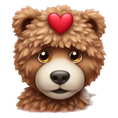  fluffy Valentine's teddy  sticker