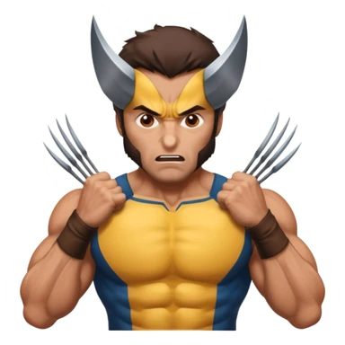 Make a brown-eyed man in a wolverine costume who wonders? sticker
