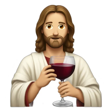 White Jesus drinks red wine sticker