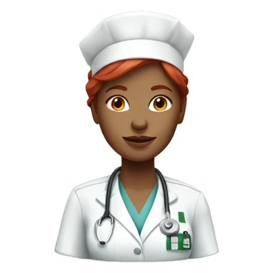 Woman nurse with red hair sticker