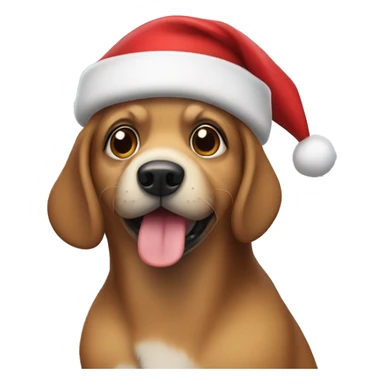 dog wearing a santa hat sticker