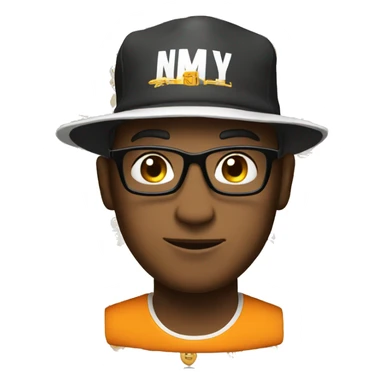 Nerd wearing a basketball hat sticker