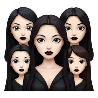 “Emoji girl, femme fatale, tomie vibes, morticia adams vibes, anglina jolie, and megan fox sticker