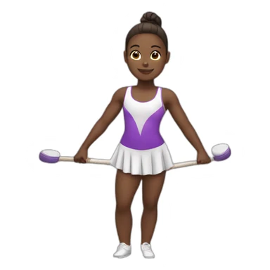 Gymnast with clubs sticker