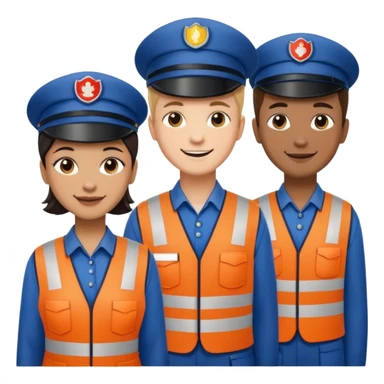 group of multiracial railway standing sticker