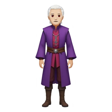 a white haired old man with purple eyes standing, full body, in Targaryen themed clothes, clothes aren't purple  sticker