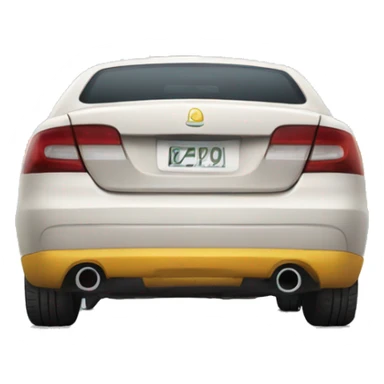 Back car with Exhaust pipe sticker