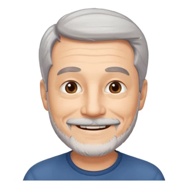 homme 60 ans cheveux gris en l'air petite barbe sourir sticker