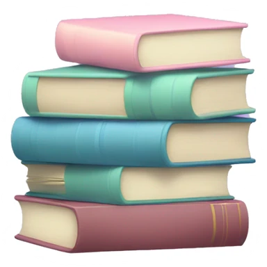 pastel stack of books sticker