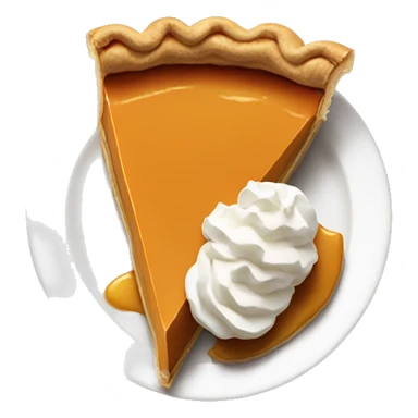 Slice of pumpkin pie with a lot of whipped cream on it sticker