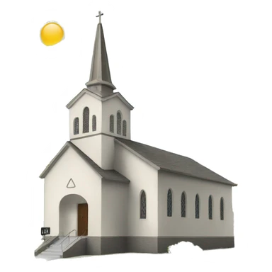 Word emoji with a church in sticker