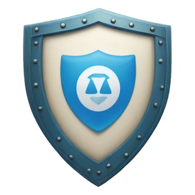 blue shield with a blue checkmark in the middle sticker