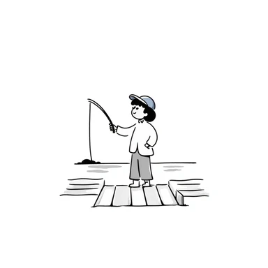 fisherman wearing a blue cap sticker