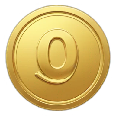 Golden coin with large "0" label and little laurel sticker