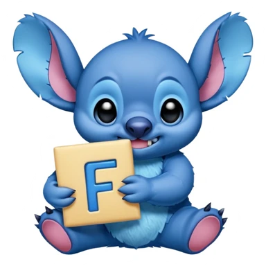 Stitch with the alphabet f sticker