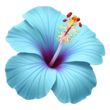 pastel Blue hibiscus flower sticker
