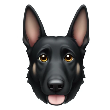 Black German shepherd dog with white paws, ears not up sticker