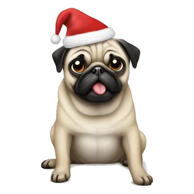Emoji Christmas pug  sticker