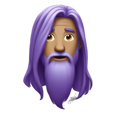 Man with a long purple hair sticker