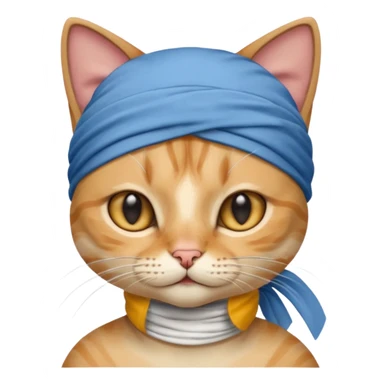Cat wearing a durag sticker