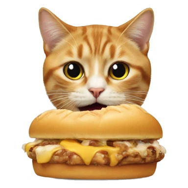 Cat eating mc donal sticker