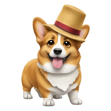 Corgi wearing a hat sticker