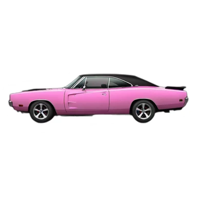 dodge-charger-pink black sticker