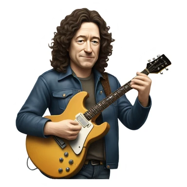 Rory Gallagher playing guitar  sticker