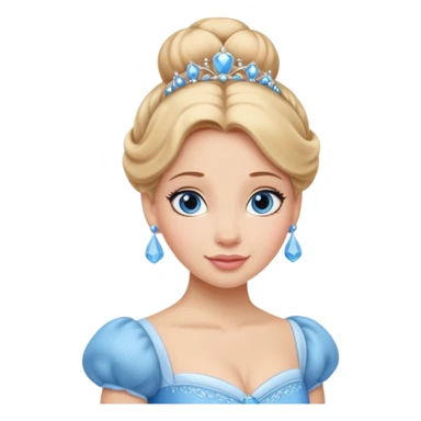 Princesa cinderella Disney com vestido grande e cheio com um coque sticker