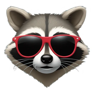 raccoon with a sunglasses sticker