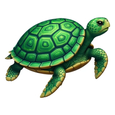 Quasar Turtle emoji – full body, massive cosmic turtle with glowing shell like a galaxy vortex, star patterns, slight side angle. pattern in shell sticker