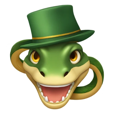 Snake in a New Year's hat sticker