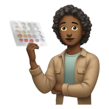 artist with color palette  sticker