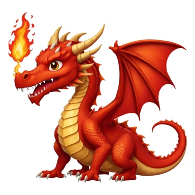 Red dragon with fire full sticker