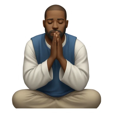 white man prays sticker