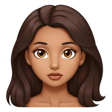 Pretty girl with tan skin, long dark brown hair, pretty brown doe eyes and full lips sticker