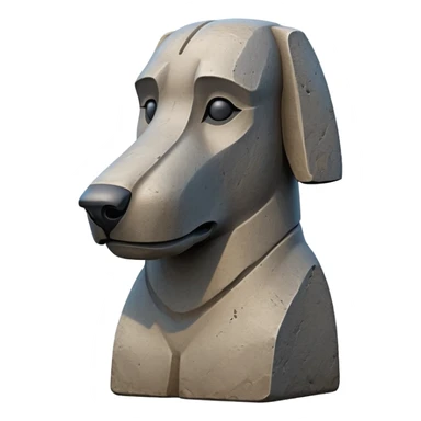 moai statue in shape of a dog, easter island dog statue sticker