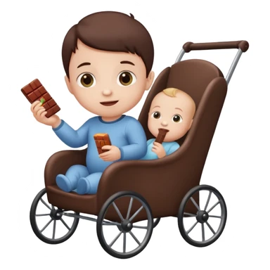 Baby in Chocolate push chair sticker