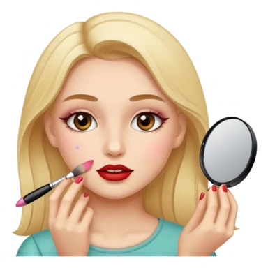 Girl putting on makeup  sticker