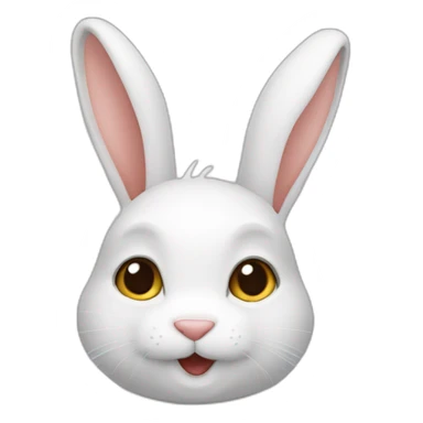 Lapin sur chat sticker