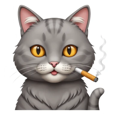 cat with cigarete sticker