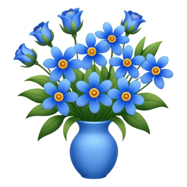 a bouquet of blue flowers sticker